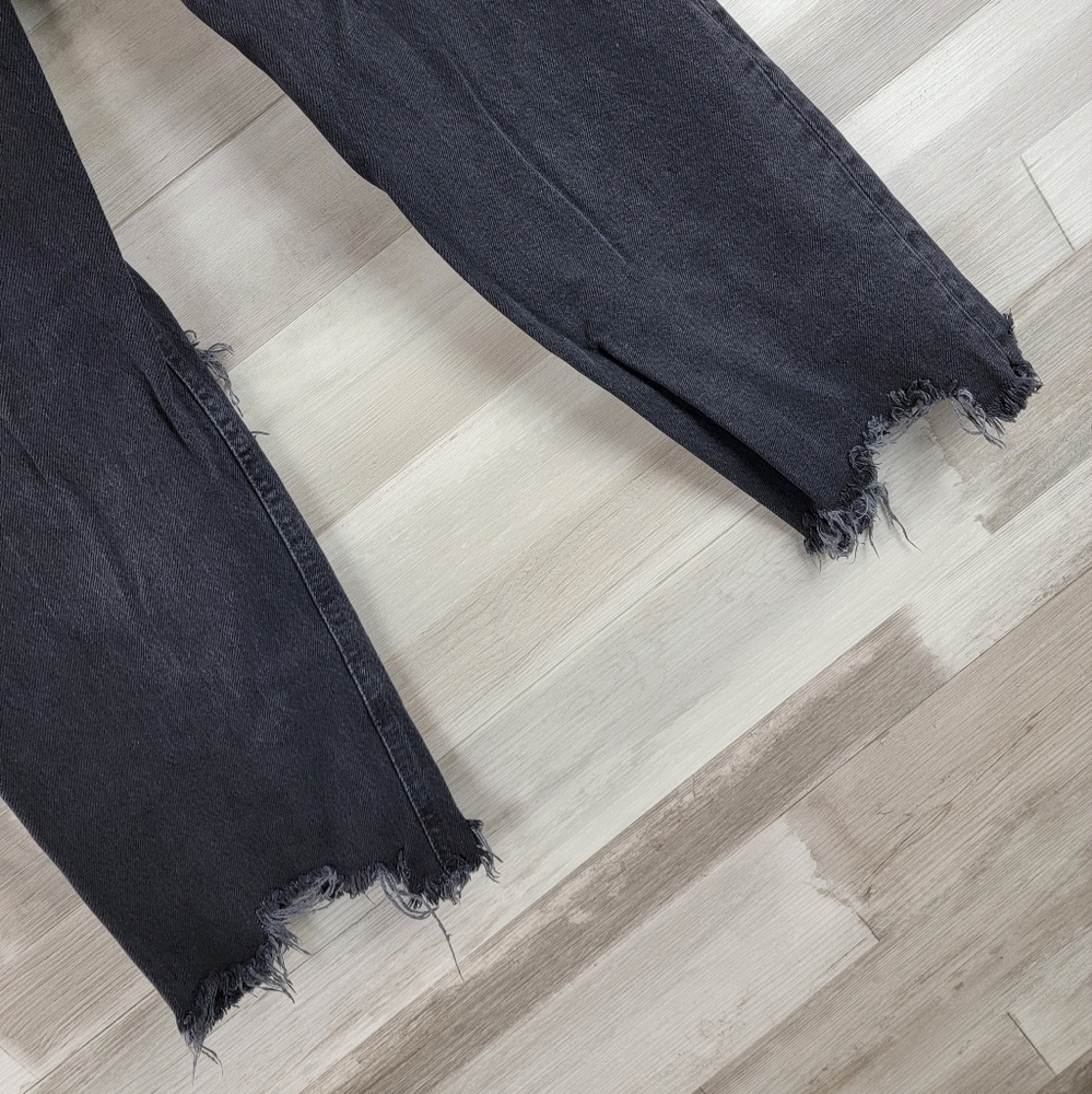 We The Free Maggie Mid Rise Straight Washed Black Distressed Jean Women's 26 - Picture 7 of 16